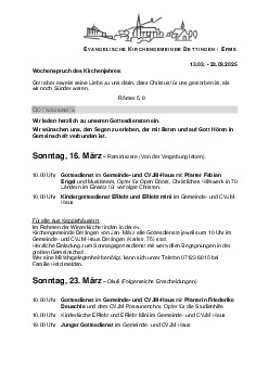 Kirchliche Nachricht