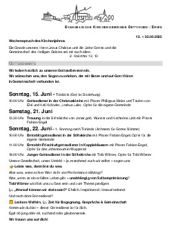 Kirchliche Nachricht