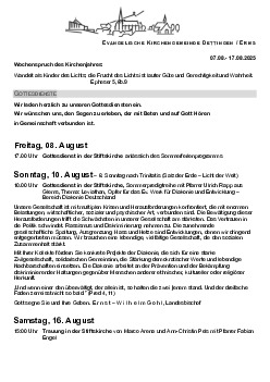 Kirchliche Nachricht