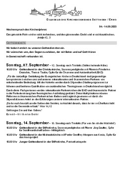 Kirchliche Nachricht