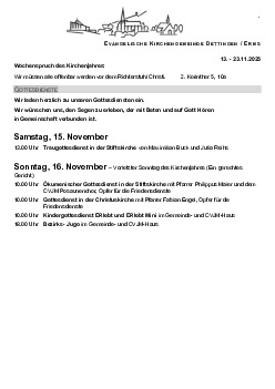 Kirchliche Nachricht