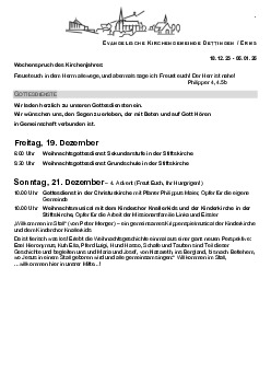 Kirchliche Nachricht