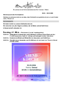 Kirchliche Nachricht