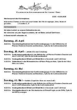 Kirchliche Nachricht