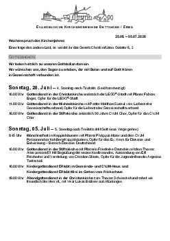 Kirchliche Nachricht