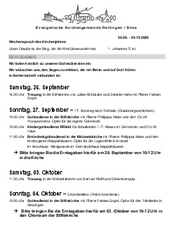 Kirchliche Nachricht