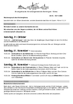 Kirchliche Nachricht