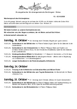 Kirchliche Nachricht