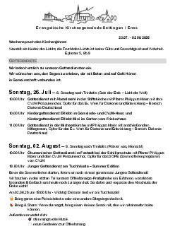 Kirchliche Nachricht