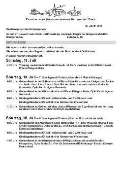 Kirchliche Nachricht